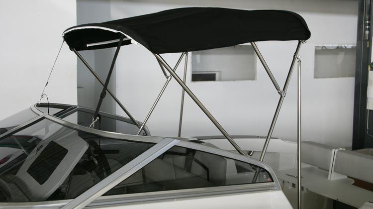 Bimini top, stainless steel frame